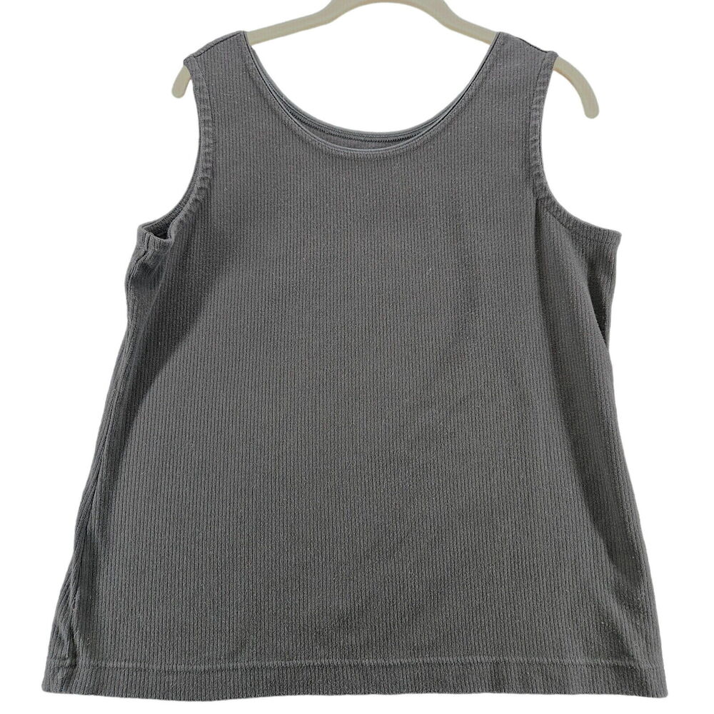 Classic Elements Womens Tank Top Black Size Large Cotton Blend Sleeveless